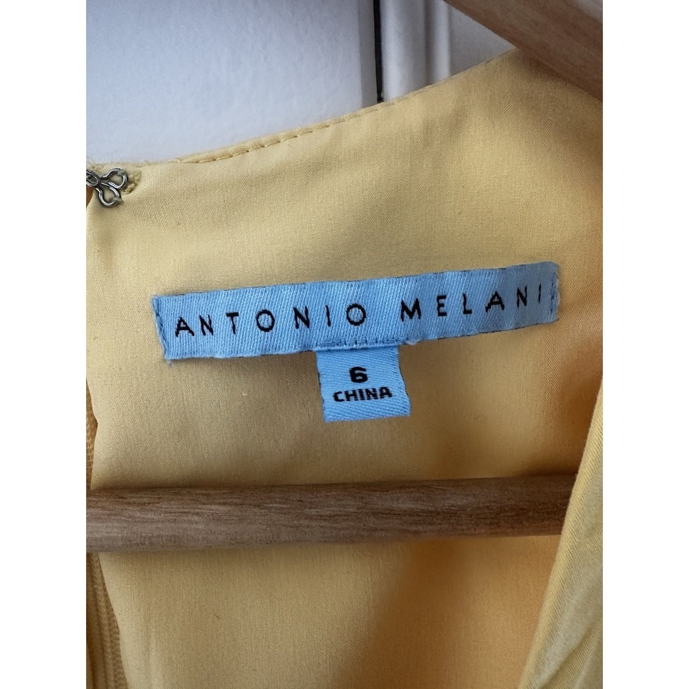 ANTONIO MELANI Yellow Sleeveless Midi Dress with Button Front - Picture 4 of 7